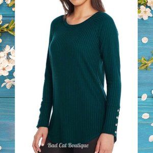 Chaser | Teal Green Waffle Knit Loungewear Shirt